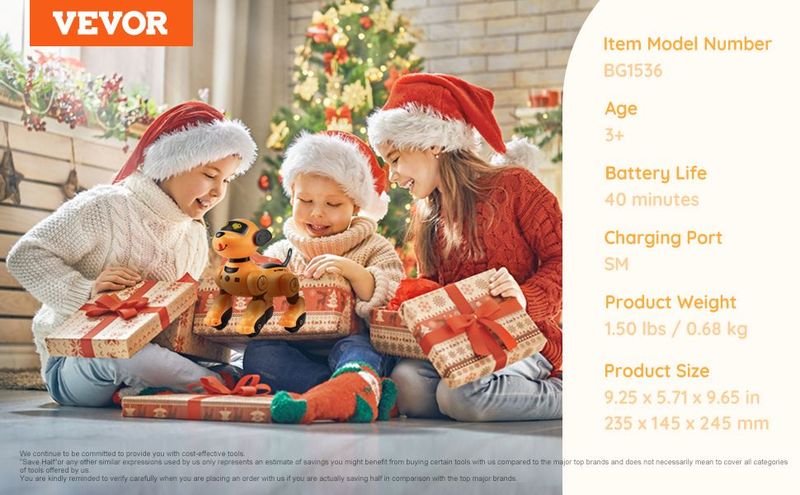 VEVOR RC Robot Dog Toy Talking Dancing Touch & Voice Remote Control Programmable_voghion.com