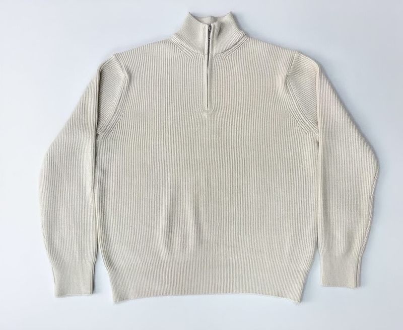 Unisex Quarter-Zip High Neck Wool-Blend Sweater – Slim Fit Minimalist Pullover (M-XL)_voghion.com