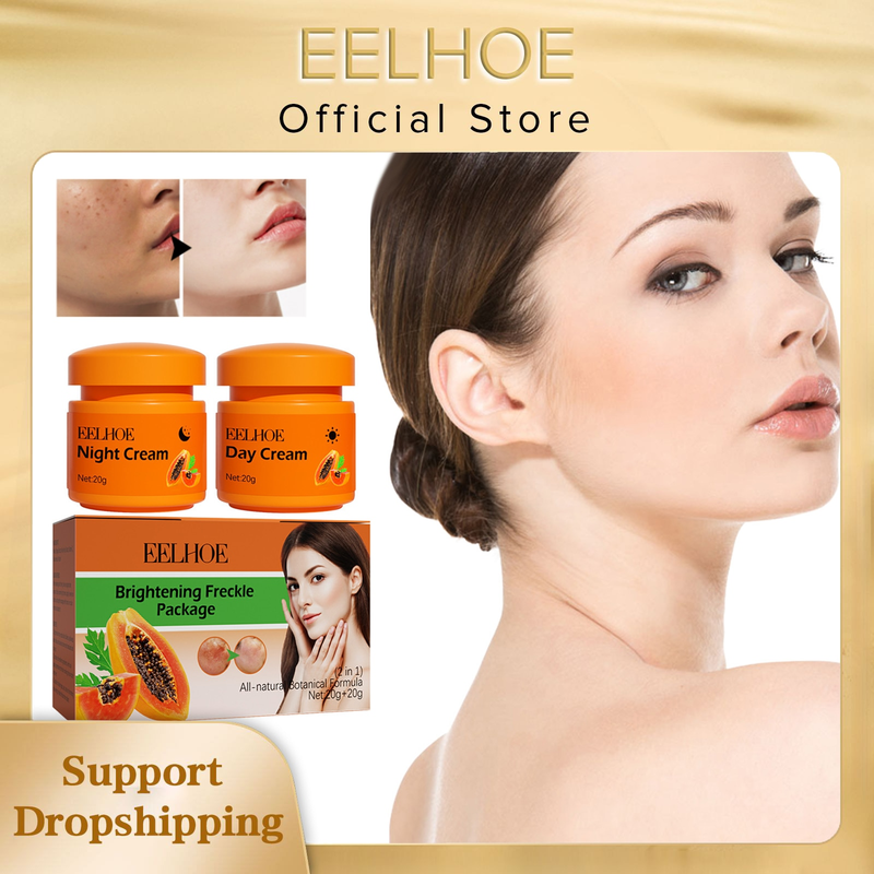 Papaya Day Night Cream Fjern mørke pletter Melanin Sorte Prikker Melasma Remover Anti Pigmentation Brighten Whitening Freckle Cream_voghion.com