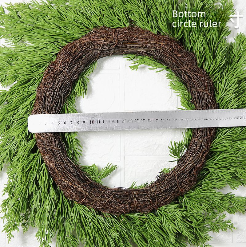 Meihui Christmas Green Pine Needle Wreath 50CM20 inch Christmas Wreath Natural Rattan Wreath Holiday Front Door Decoration Wall Decoration_voghion.com