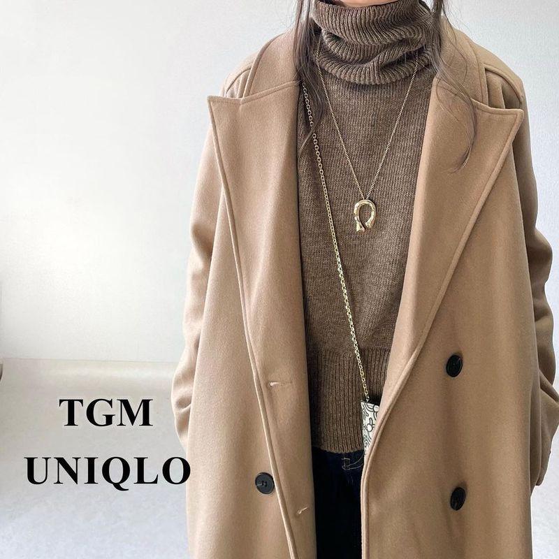 Women's Wool Blend Coat With Belt - Oversized Casual Trench Coat For Autumn Winter, Khaki & Black_voghion.com