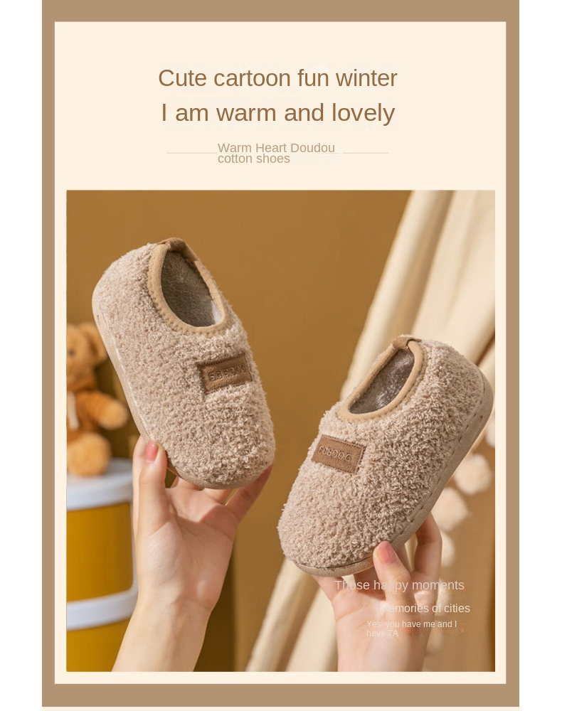 BOBDOG scarpe in cotone per bambini invernali 2-5 anni ragazzi e ragazze cartone animato pacchetto interno antiscivolo con pantofole in cotone_voghion.com