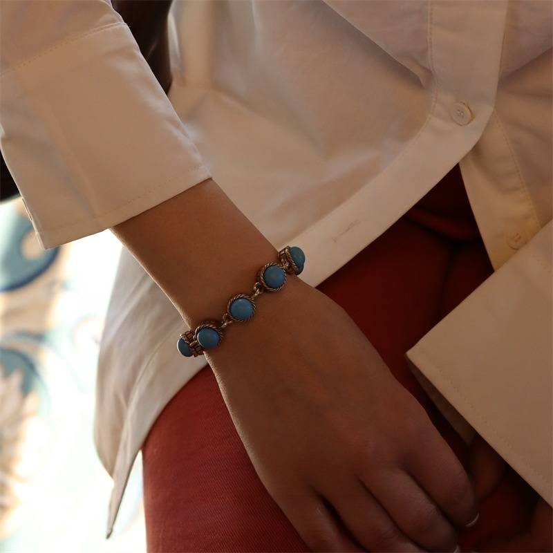 Bracciale collana in stile bohémien, collana da donna turchese medievale_voghion.com