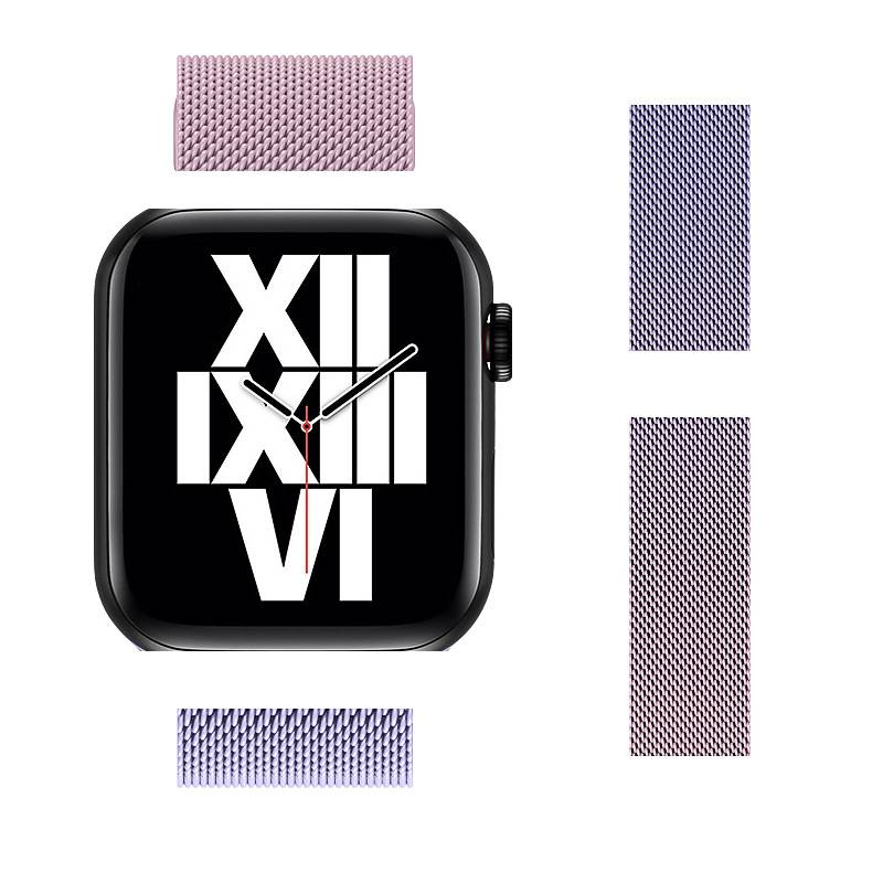 A-apple watchapple watch Milanese iwatch1-9 nesil SE paslanmaz çelik manyetik degrade renkli tokalı kayış için uygundur_voghion.com