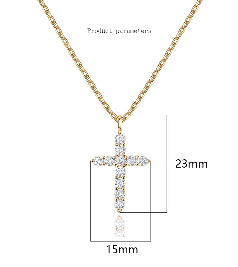 14K Gold Kräiz Diamant Halskette Fra Moud Glawen Anhänger Fra_voghion.com