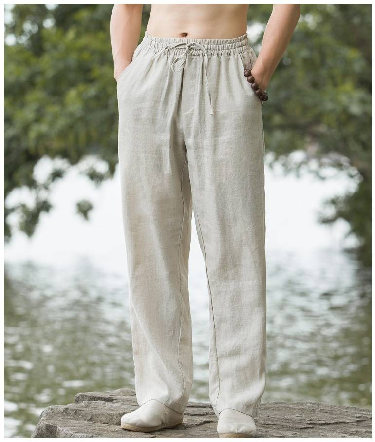 Pantalons de plage pour hommes, joggings, streetwear, pantalons de survêtement en coton et lin, pantalons décontractés, pantalons hawaïens pour vacances, pantalons longs d'été amples_voghion.com