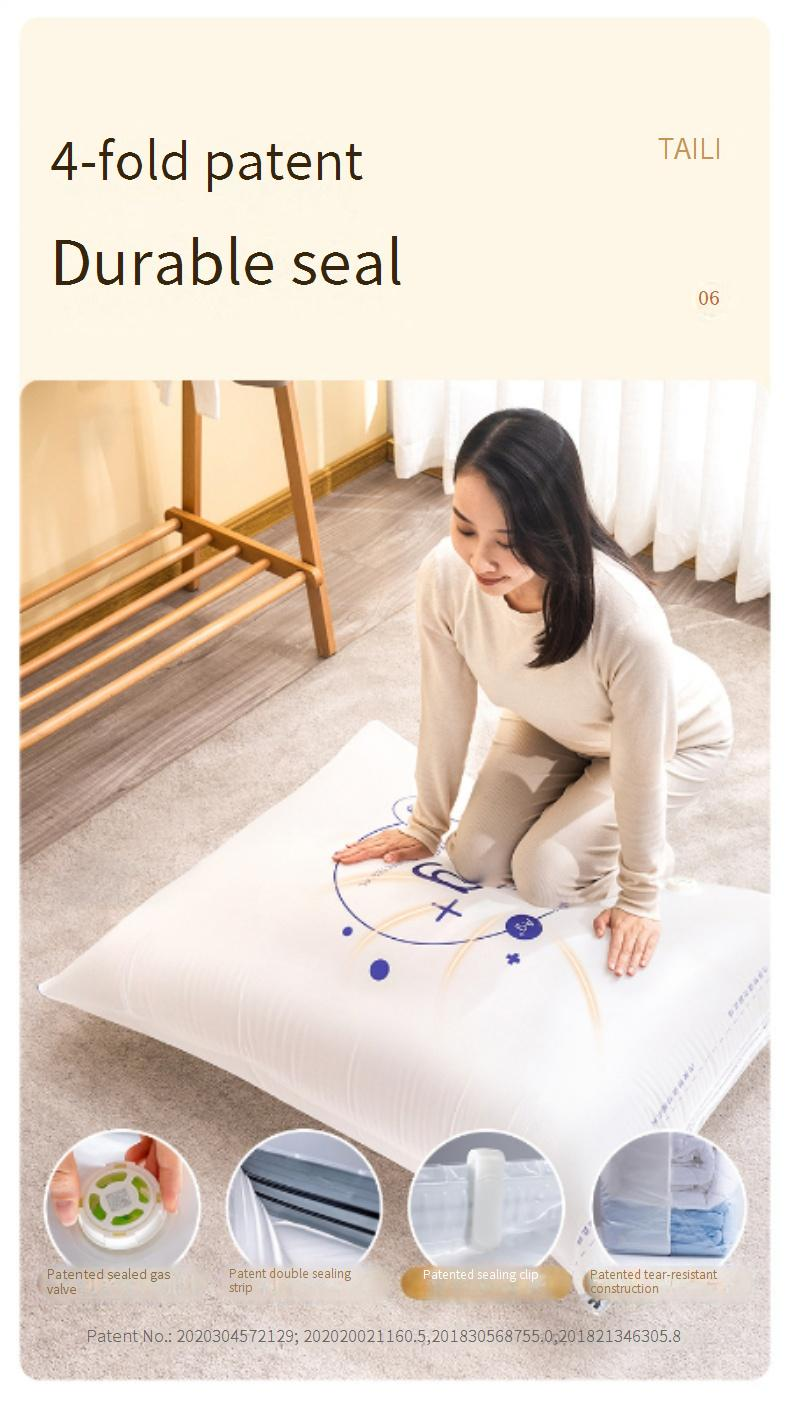 Antibacterial Vacuum Storage Bags - No Pump Needed For Clothes, Blankets & Travel Packing_voghion.com