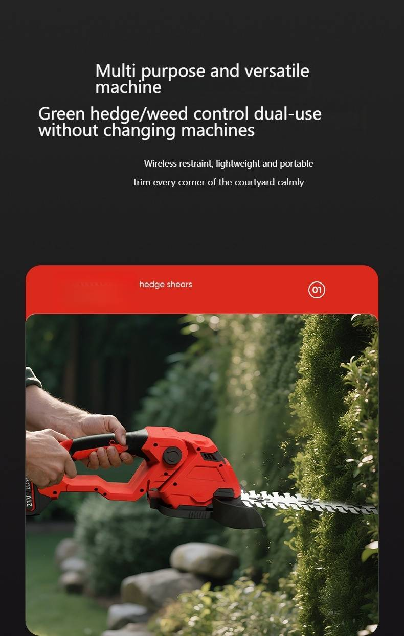 Cordless Lithium-Ion Mini Hedge Trimmer For Home Garden, Lightweight Electric Shrub Clipper With Rechargeable Battery, Quiet & Efficient Lawn Bush_voghion.com