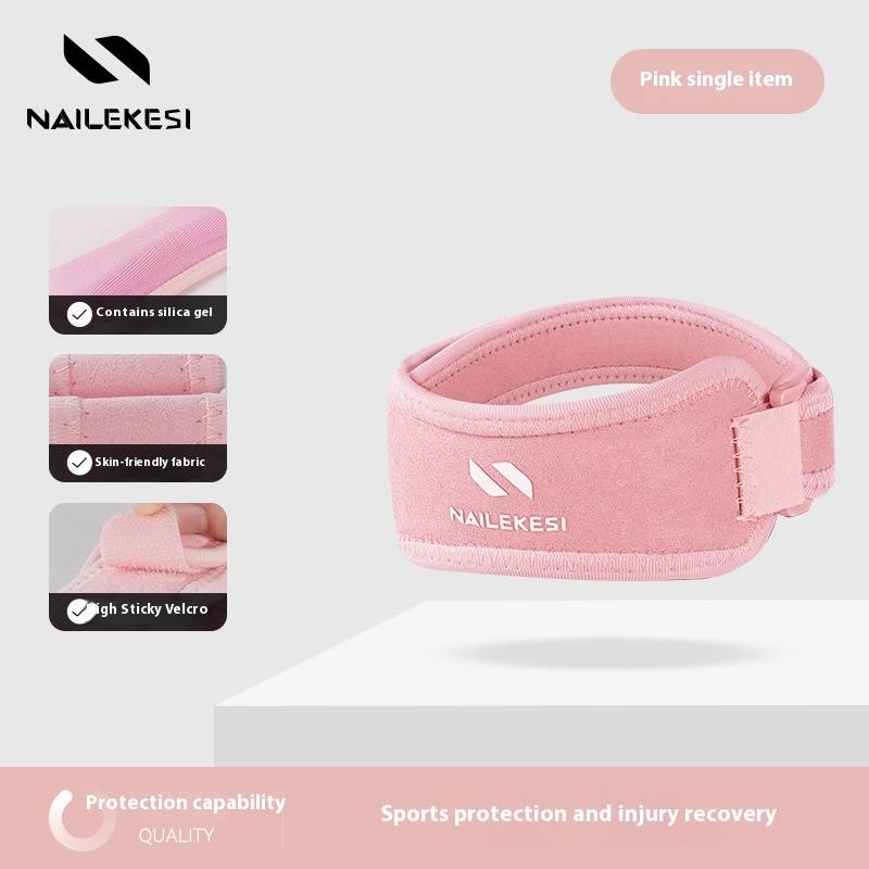 Fascia a compressione per ginocchio con supporto per rotula - Assorbimento degli urti per corsa, salto con la corda e sport - Ginocchiera unisex in nylon e PU (nero/grigio/rosa)_voghion.com