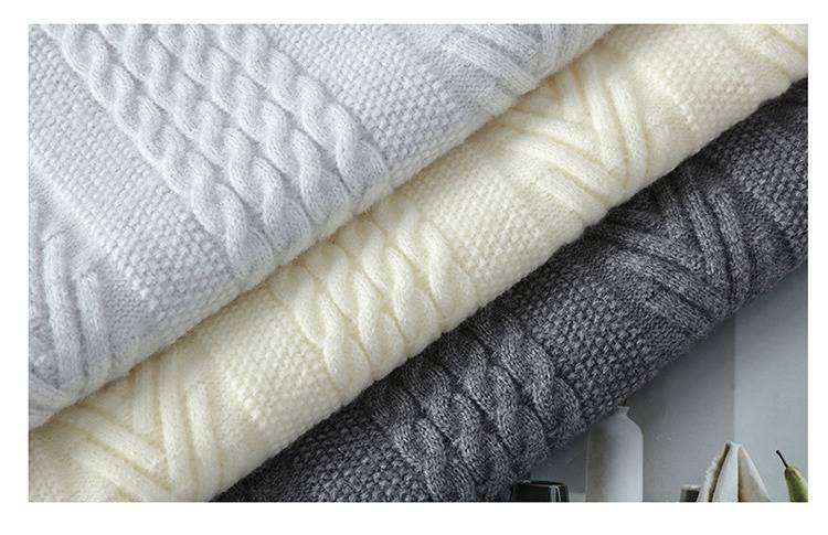 Men's Japanese-Inspired Crewneck Sweater - Oversized Knit Pullover (Off-White/Light Grey/Dark Grey, M-3XL)_voghion.com
