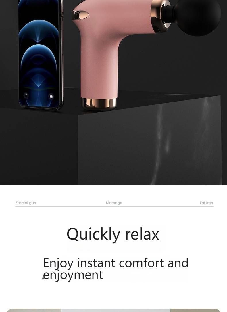 Portable Mini Massage Gun - Deep Tissue Muscle Relaxation, 5 Speed Levels, 4 Interchangeable Heads, Rechargeable & Ultra-Quiet (36dB)_voghion.com