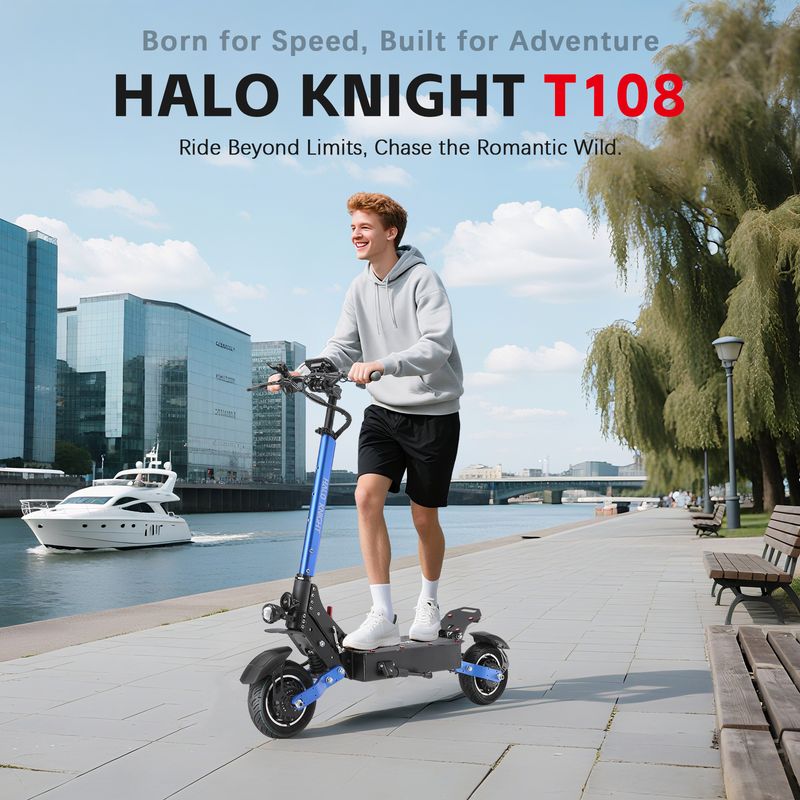 Halo Knight T108 Elektroroller 10 Zoll Straßenreifen Dual 1000W Motor 52V 28,8Ah Batterie_voghion.com