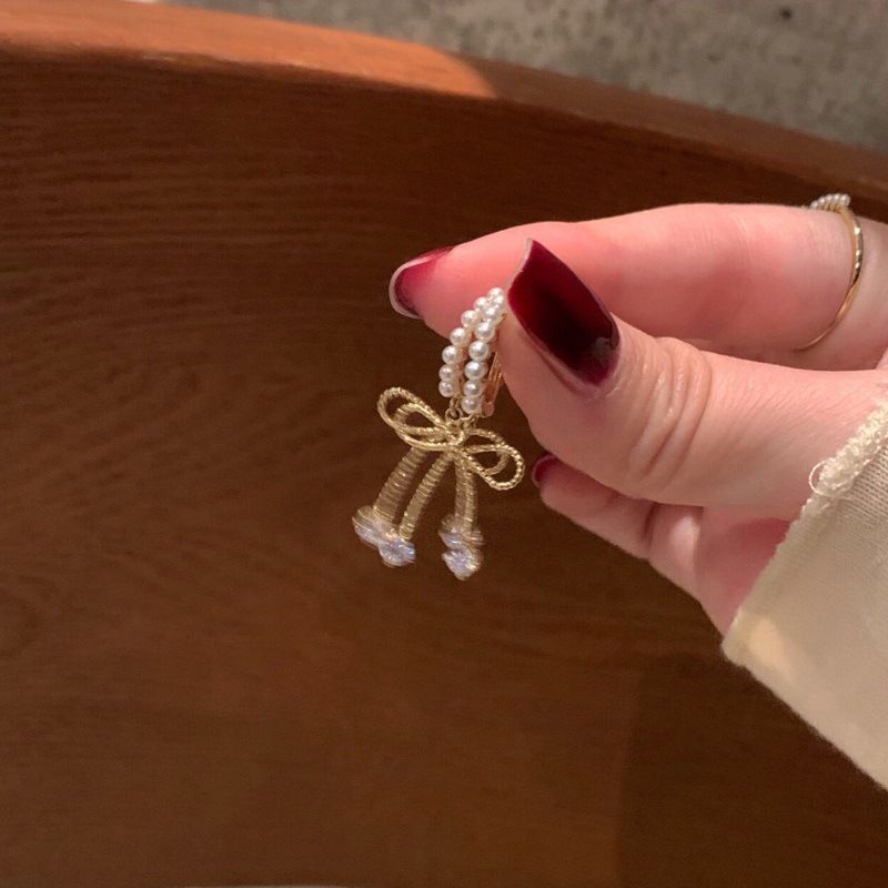 Orecchini pendenti a forma di cuore con perle in argento coreano 2025, nuovi, alla moda, eleganti e semplici, per le donne_voghion.com