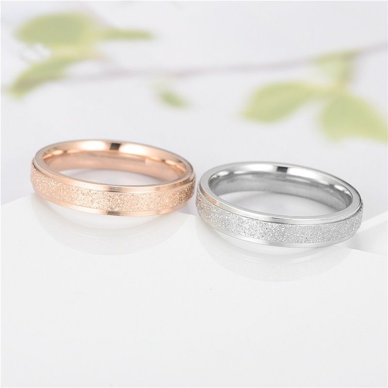 Light luxury design starry sky titanium steel frosted ring female temperament niche non fading ring hand jewelry_voghion.com