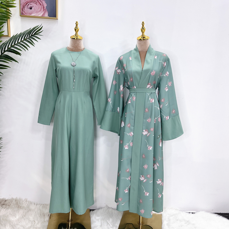 Moda muçulmana Oriente Médio Dubai turco Robe cor sólida macacão LR537_voghion.com