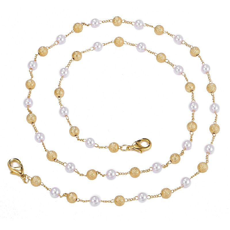 Hot Selling INS Blogger Handmade Metal Matte Bead Pearl Glasses Mask Multi-use Chain_voghion.com