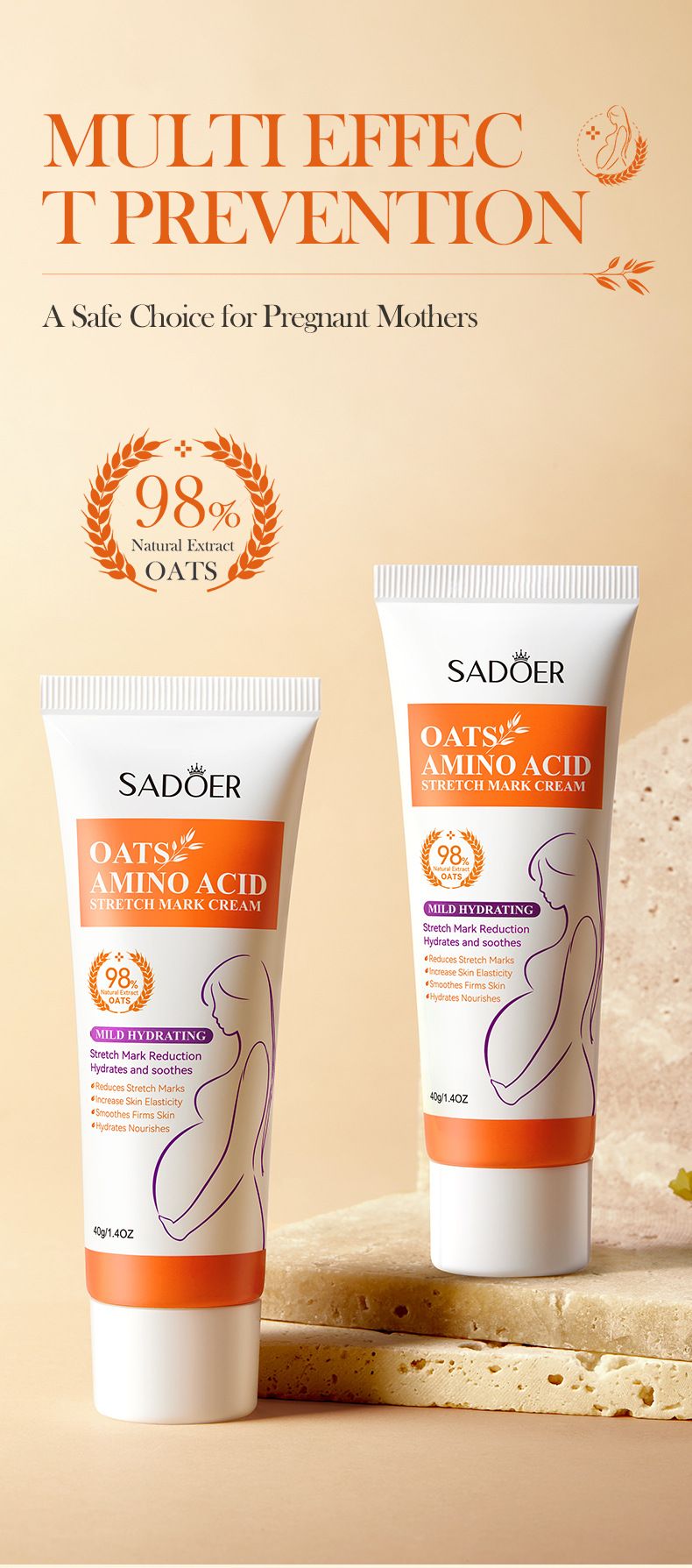 Crema idratante all'avena inglese completa 40 g SADOER Lozione per il corpo delicata e non irritante per la cura della pelle_voghion.com