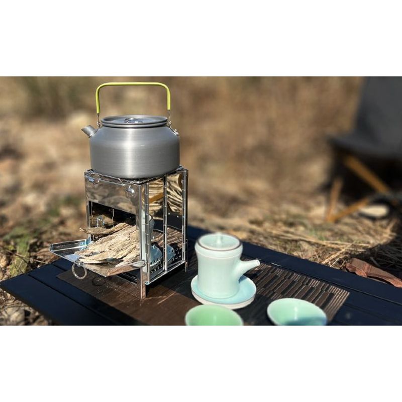 Stufa a legna portatile per esterni, per escursionismo, campeggio, picnic, barbecue a carbone pieghevole, griglia per barbecue in acciaio inossidabile_voghion.com
