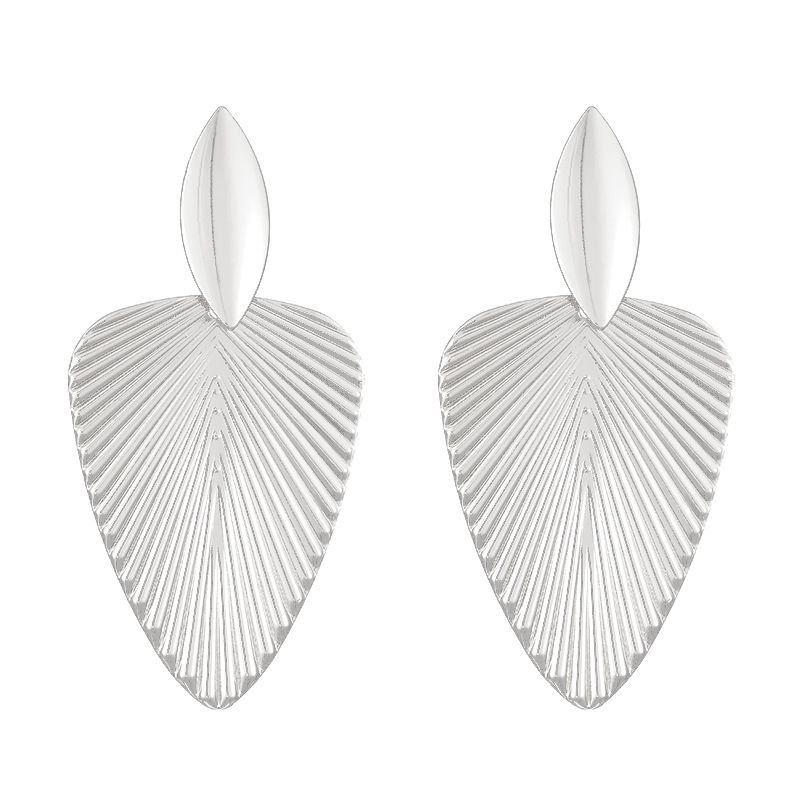 Individually Exaggerated Patterns, Pu Fan High-End Feeling, Leaf Texture Earrings, Female Earrings_voghion.com