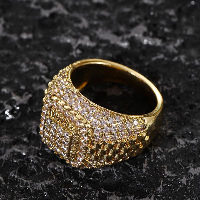 Hip-Hop Style Micro-Paved Full Business High Street Trendy Men's Diamond Unique Classic Fashion Ring_voghion.com