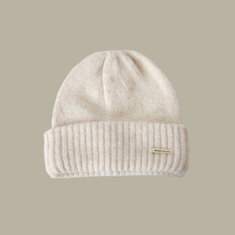 Big Head Woolen Children, Autumn Winter Wool Blend Cold Hat, Trendy And Versatile Gray Loose Warm Knitted Hat For Men_voghion.com