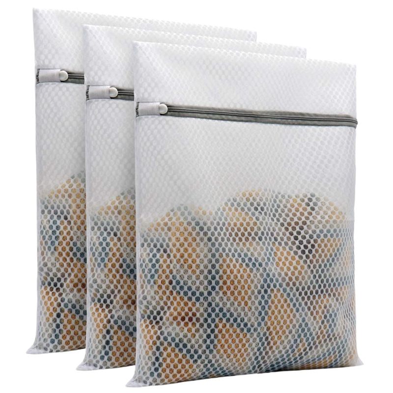 Sacs à linge en maille polyester de qualité supérieure – Ensemble multi-tailles pour linge délicat, sous-vêtements et vêtements de bébé (mailles fines/grosses, carrées/cylindriques)_voghion.com