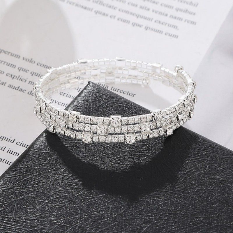 Braut Volldiamant Open Internet Celebrity Live Sexy Crystal Neues 3-reihiges Wickelarmband mit Strass_voghion.com