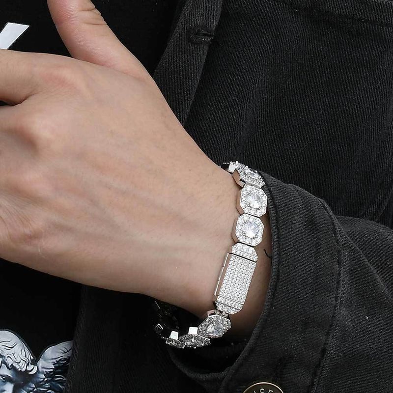 Men's Jewelry Hip Hop Bracelets, Rock Sugar Chain, Zircon Bracelets, Trendy Personality Fashion Accessories,_voghion.com