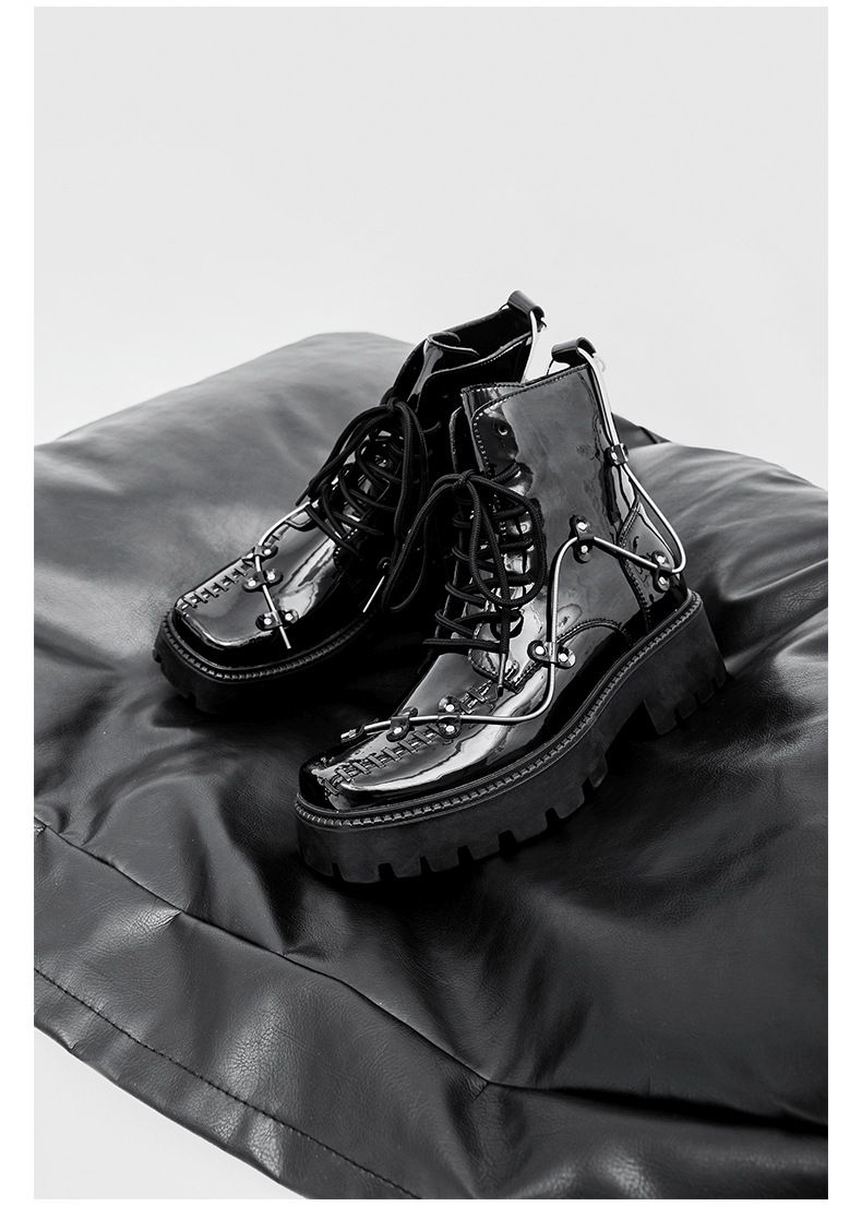 Men’s Shoes lace up niche design Martin boots thick soled platform cake British style cool single boots_voghion.com