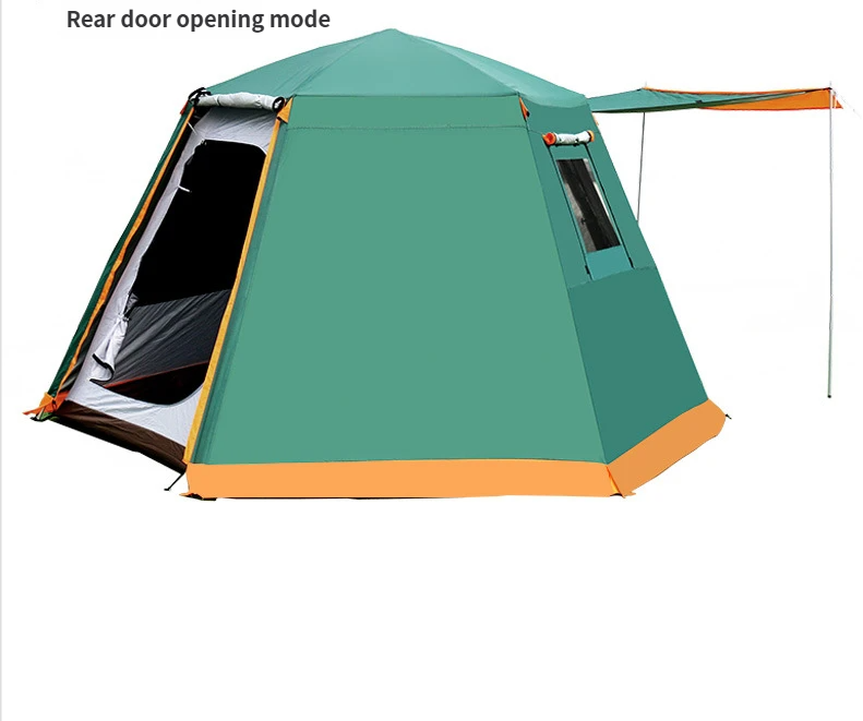 New Automatic Hexagonal 4 5 6 7 8 Person Style Family Camping Mongolian Yurt Tent_voghion.com
