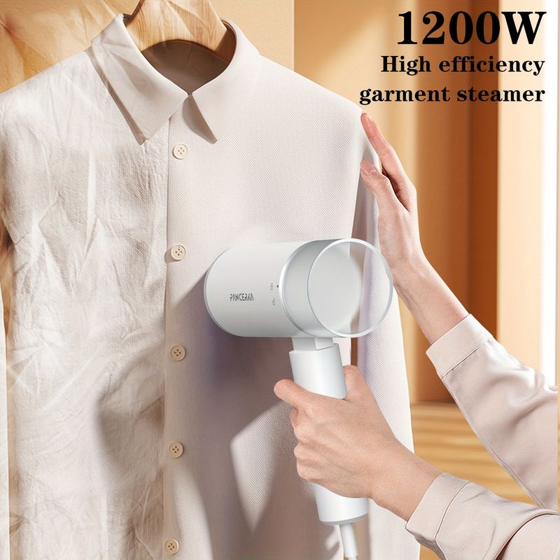 PANCERKA Tragbarer Dampfglätter, 1200 W, faltbarer Hand-Stofffaltenentferner, 30 Sekunden Vorheizen, Trocken-Nass-Bügeln, für Zuhause, Reisen, Schlafsaal_voghion.com