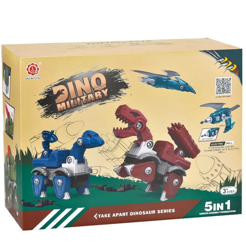5 Pack Dinosaur Toys For Kids Age 3+, Take Part Toys Dinosaur STEM Building Toys Set For Toddler_voghion.com