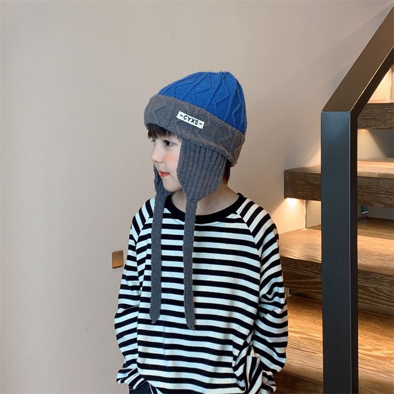 Kids'caps Boho Style Children's Knitted Personalized Color With A Cold Warm Ear Hat_voghion.com