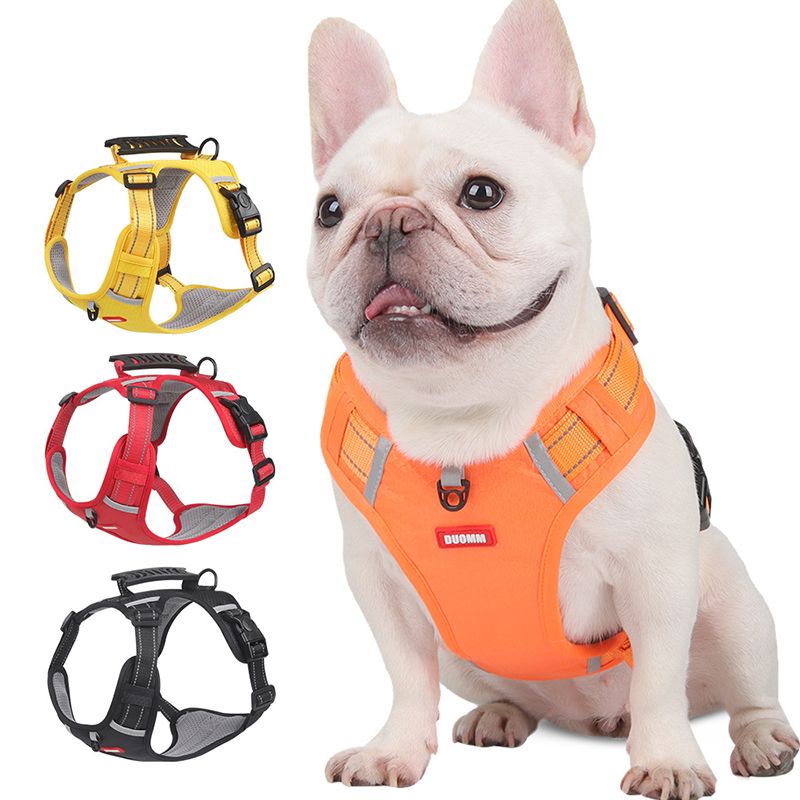Reflective Pet Vest, Adjustable Chest Strap Without Pulling Small And Large Dogs, Accessories For Walking With A French By PawParty Store_voghion.com