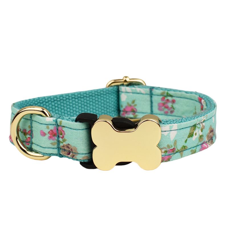 Plain Fabric Printed Plaid Series Bone Buckle Pet Supplies Neck Dog Collar New Custom Engraving_voghion.com