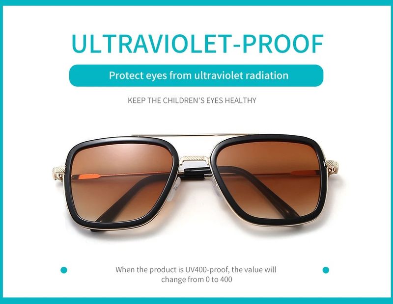 Fashion Fashion Glasses Tony Stark Children Fashion Girls Kids Sunglasses Shades 5-12 years old_voghion.com
