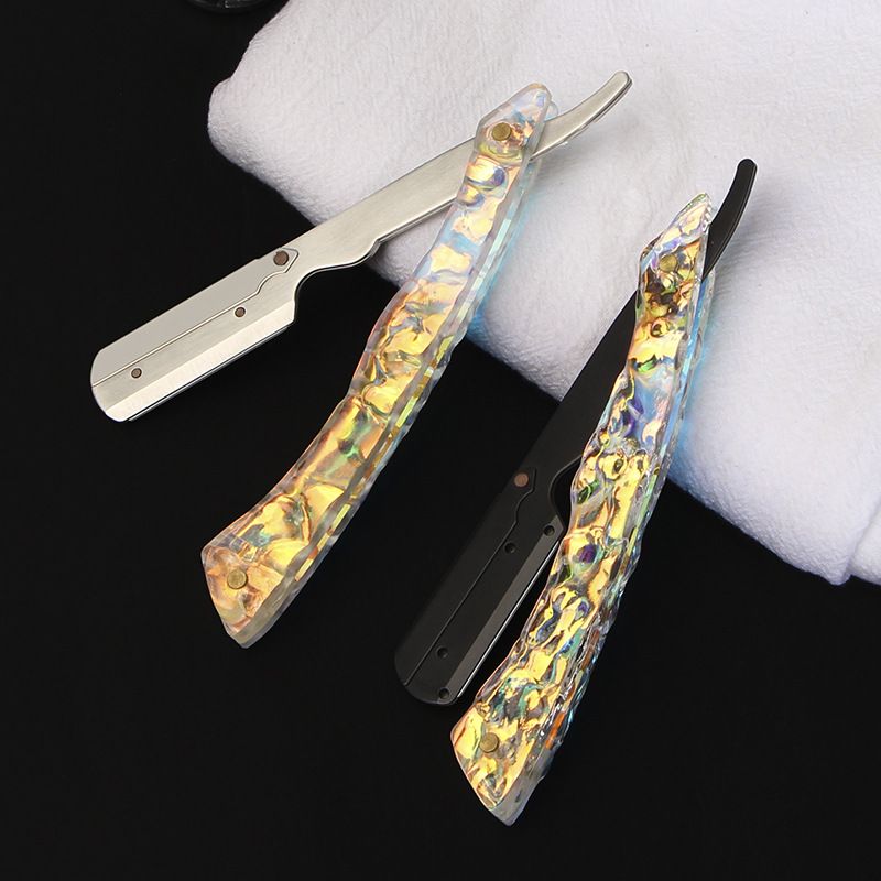 Bunter Farbverlauf-Rasierapparat, Haarstyling, Rasierschärfer, manuelles Rasiermesser für Herren_voghion.com