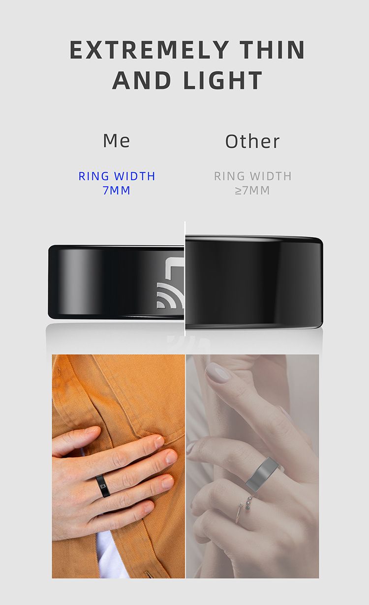 Anillo inteligente de cerámica R20: monitor de frecuencia cardíaca, SpO2 y sueño con control de acceso NFC y podómetro (nueva versión)_voghion.com