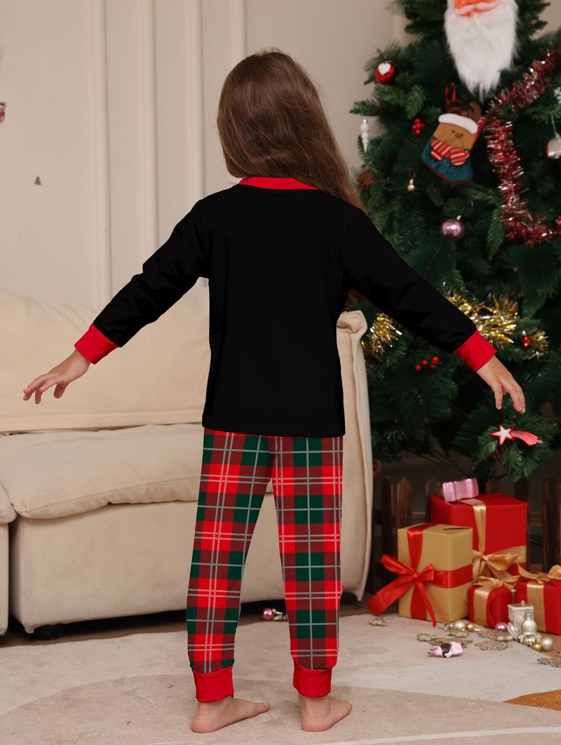 Flame Retardant Fabric Christmas Children's Suit 2025 Autumn New Boys And Girls Pajamas Santa Claus Print Home Clothes_voghion.com