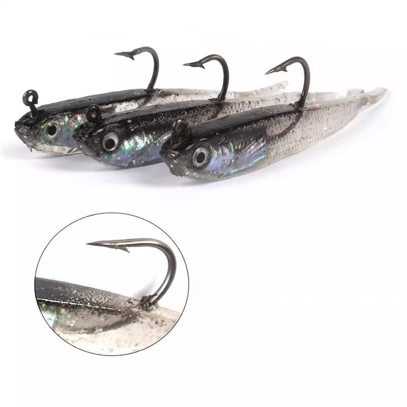 Small Silverfish Soft Worm Fishing Lead-Weighted Fish Lure Forktail Bulk Bionic Bait_voghion.com