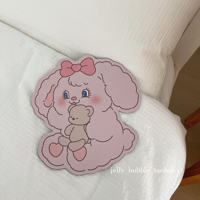 Qualità imbattibile originale | Tappetino per mouse da ufficio antiscivolo con simpatico sottobicchiere a forma di coniglietto di tulipano_voghion.com