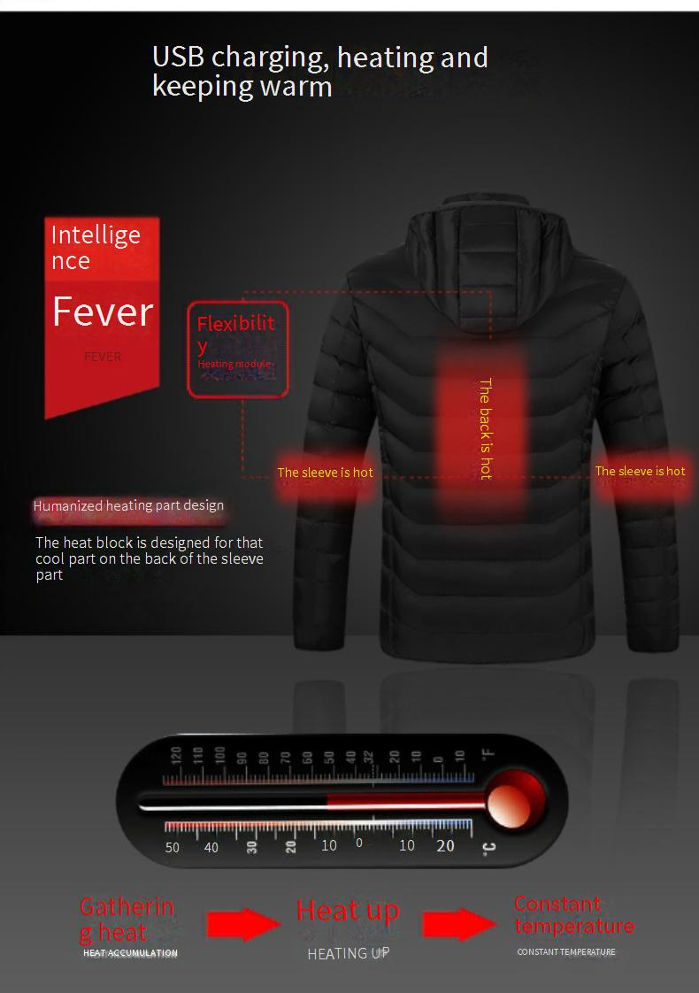 Unisex-Kleidung Winter intelligente elektrische Heizkleidung Heizjacke Konstanttemperatur-Baumwollkleidung USB-Heizung Konstanttemperatur-Kleidung_voghion.com