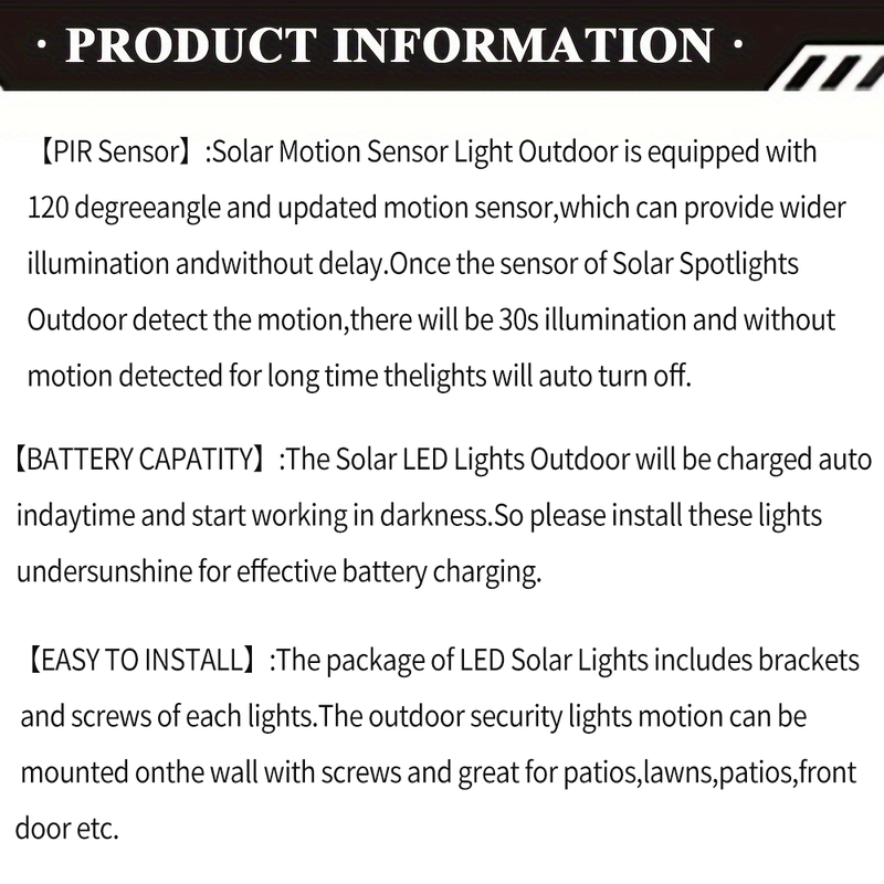 Zonne-wandlamp, LED-buitenlamp op zonne-energie, tuinlamp, 74 LED-lampen met drie koppen, lichaamssensor, 3 verlichtingsmodi met bewegingssensor_voghion.com