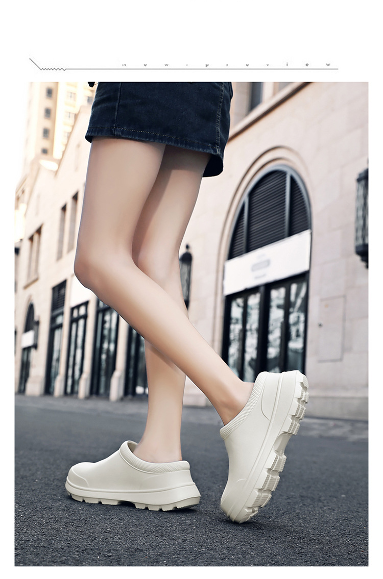 Herrenschuhe Herbsttrend All Match Dicke Sohle Verschleißfest Rutschfest Wasserdicht Outdoor Wear Home Slip On Geschlossene Zehenpantoffeln_voghion.com