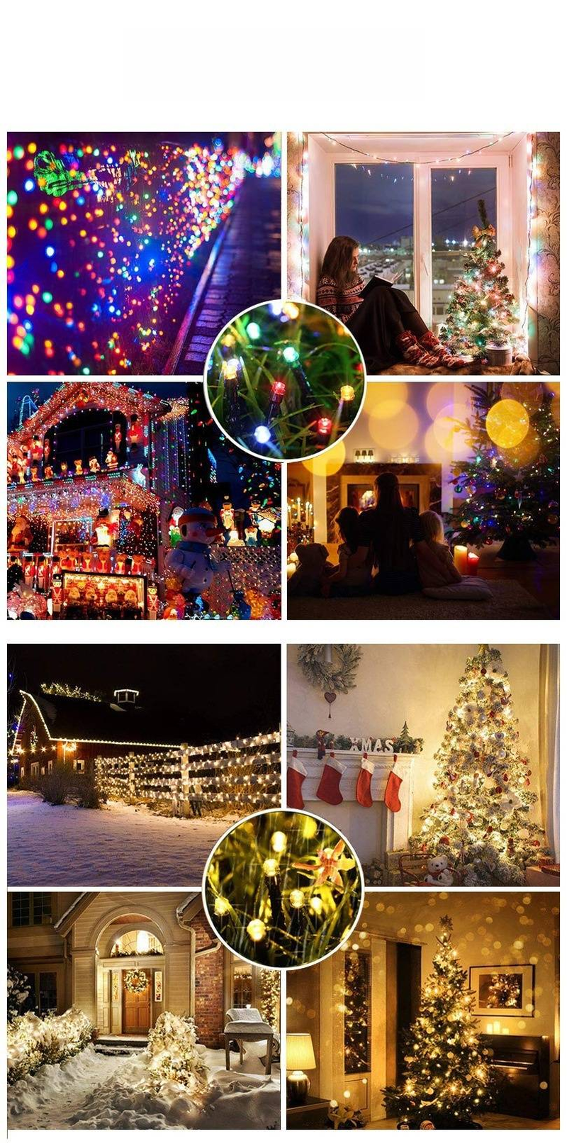 Güneş Enerjili LED Işık Dizisi Dış Mekan Su Geçirmez Bahçe Peyzaj Dekoratif Işıkları Noel, Veranda, Çim İçin 8 Aydınlatma Modu ve Uzaktan Kumanda_voghion.com