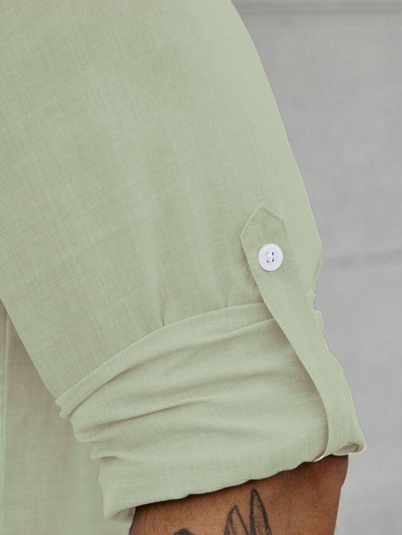 Men's New Style Stand Collar Button-Down Casual Shirt_voghion.com