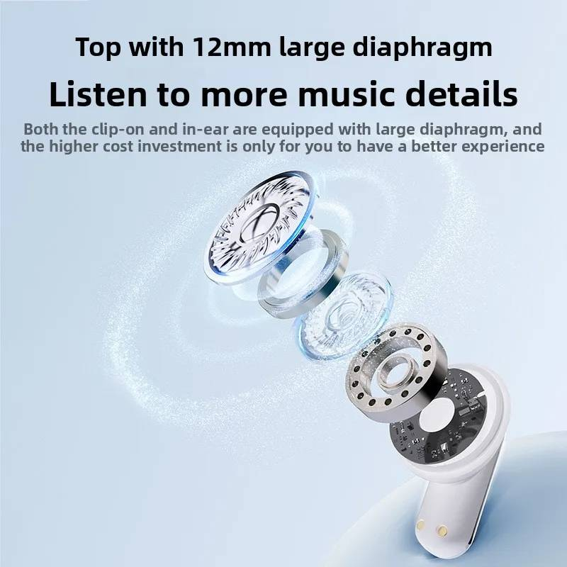 New Q10 Wireless Bluetooth Earbuds - OWS Clip-On Sports Headphones With Noise Cancellation & Ultra-Long Battery Life_voghion.com