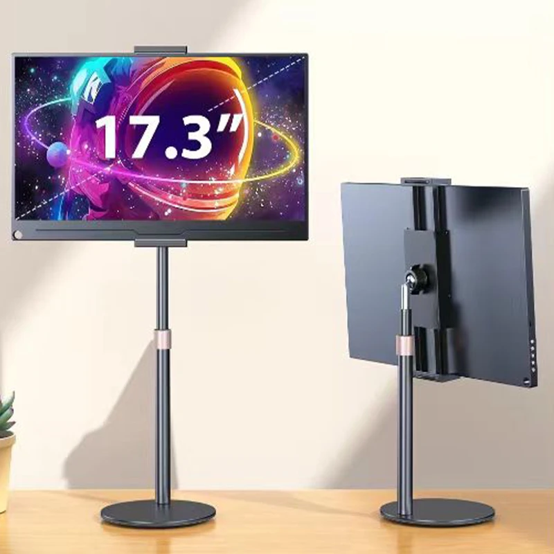 Tablet-Ständer für iPad, höhenverstellbar, Kindle-Ständer, dehnbarer oberer und unterer Monitorständer für Desktop-Tablet-Smartphone, runde Basis_voghion.com