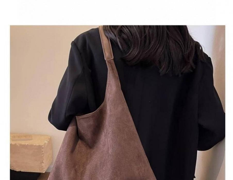 Borsa a tracolla vintage in velluto a coste per donna - Borsa a tracolla morbida di grande capacità con chiusura magnetica, elegante e spaziosa (verde/nero/beige)_voghion.com