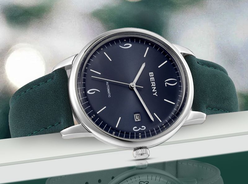 BERNY Automatic Watches For Men Fashion 20ATM Waterproof Super Luminous Mechanical Silver Watch Date Stainless Steel Sapphire Analog Wrist Watch_voghion.com